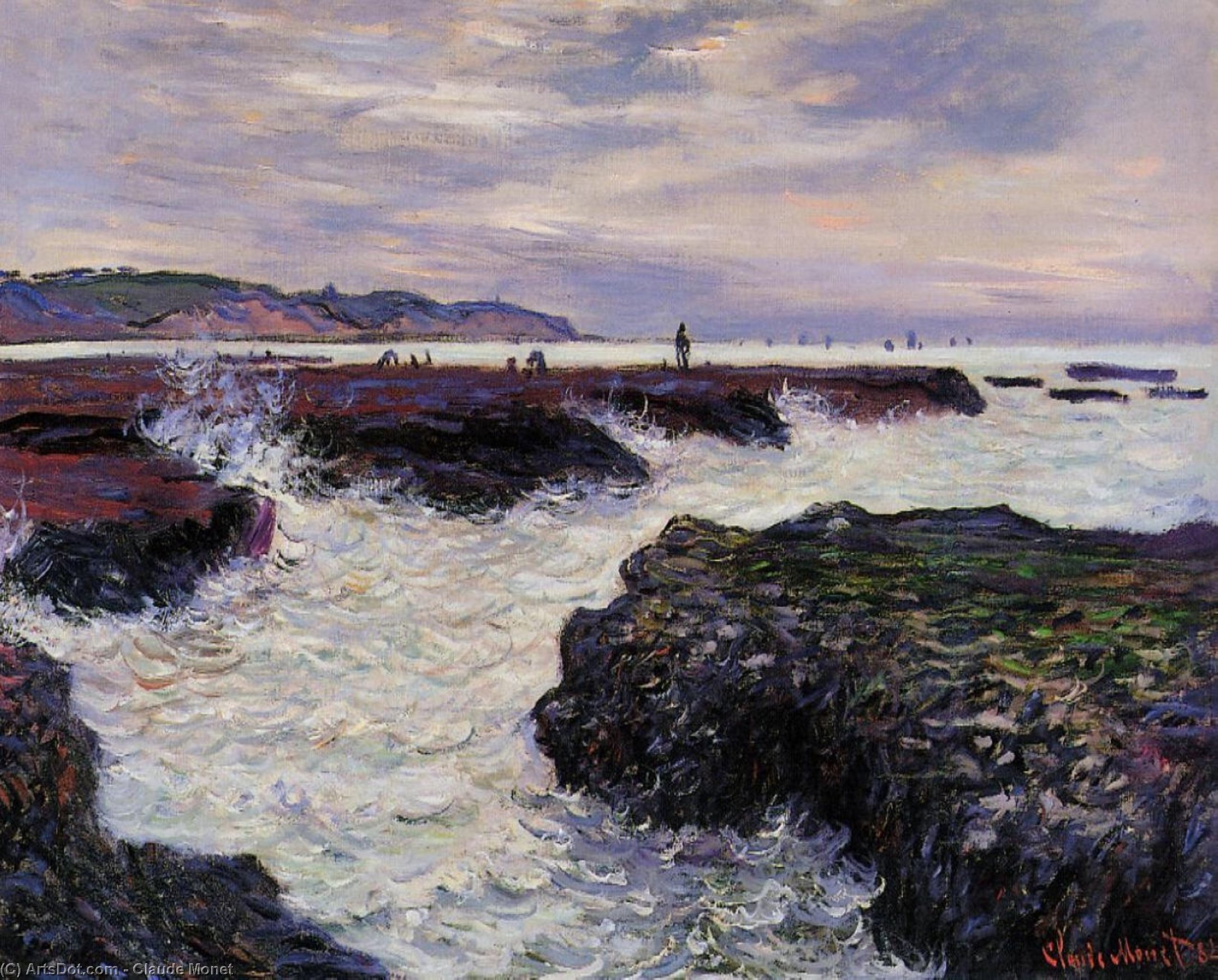 Die Felsen Bei Pourville, Ebbe — Claude Monet