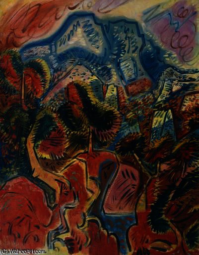 The Red Lands And The Montagne Sainte Victoire — André Masson