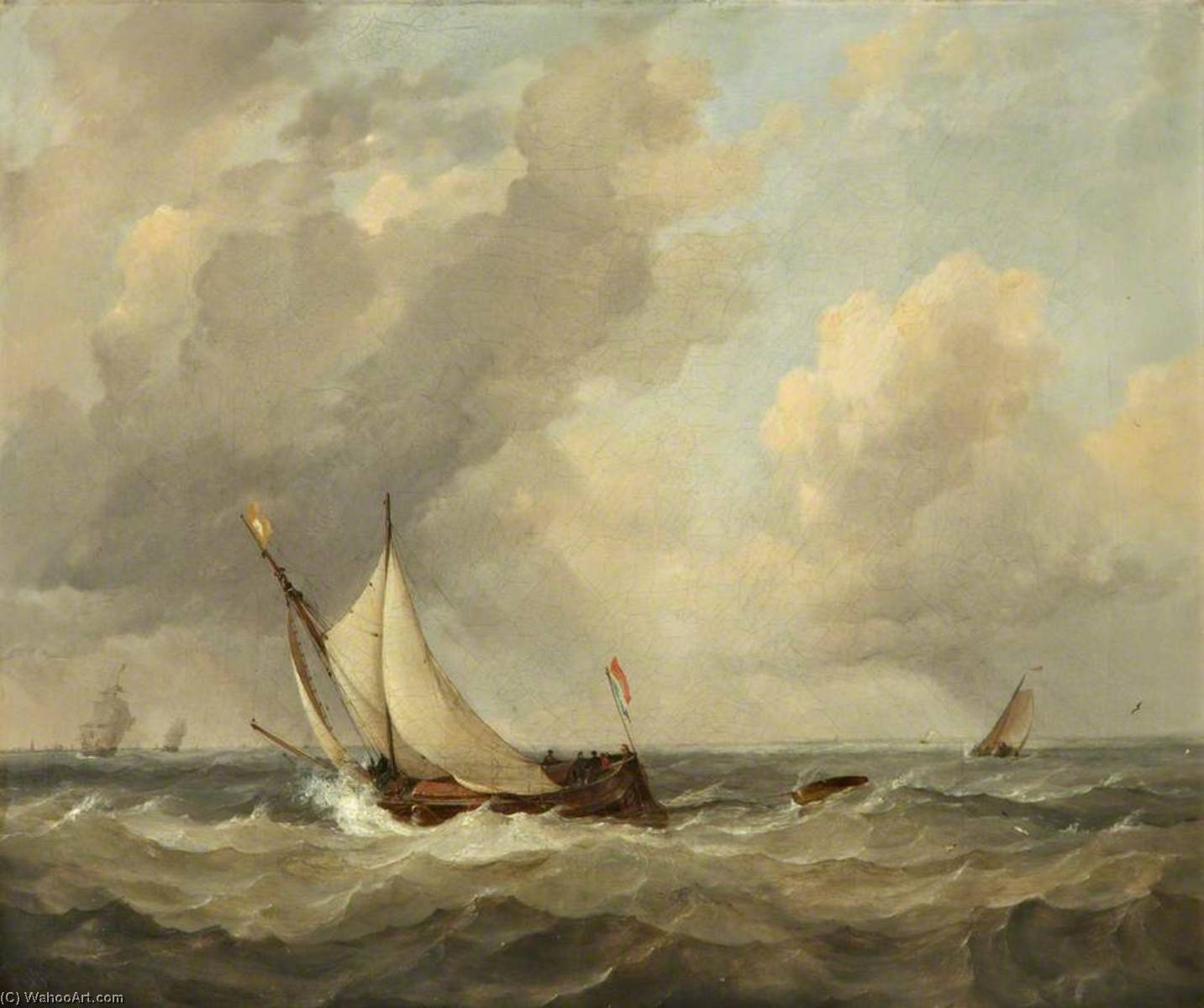 Dutch Boats Beating Into The Scheldt — Edward William Cooke
