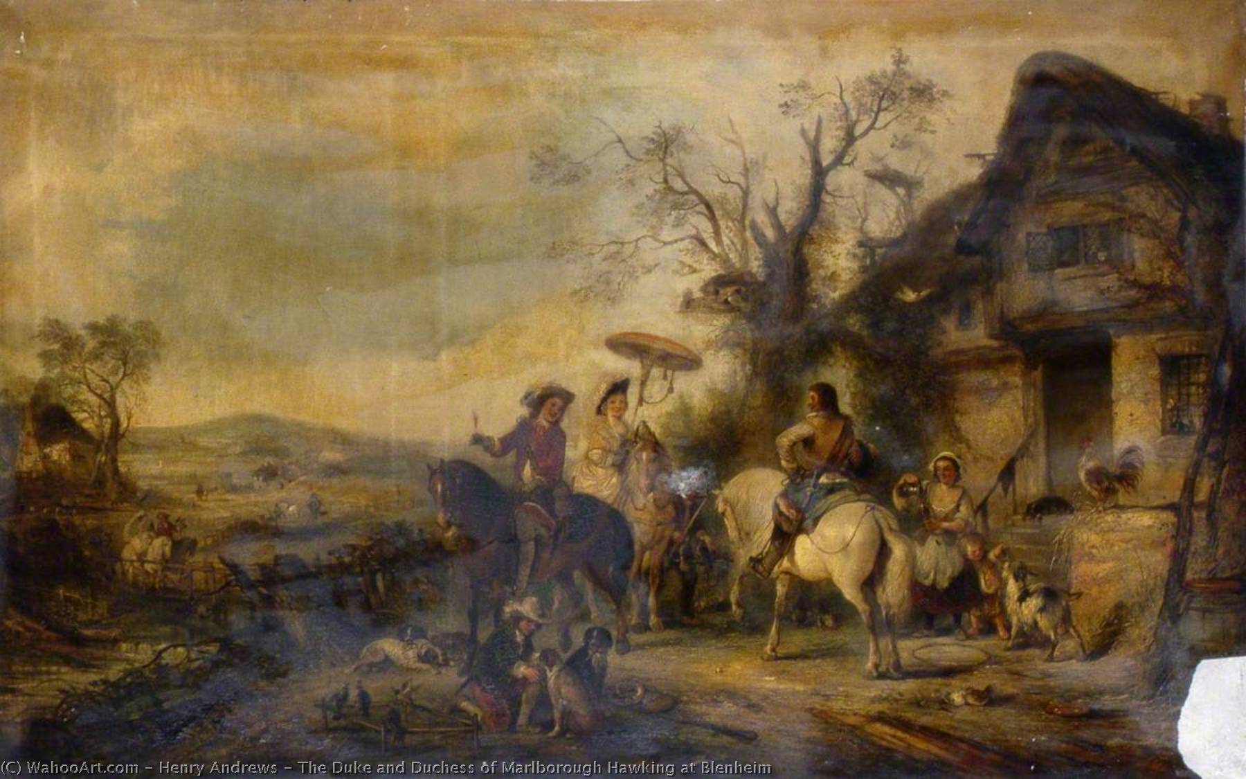 The Duke And Duchess Of Marlborough Hawking At Blenheim — Henry Andrews