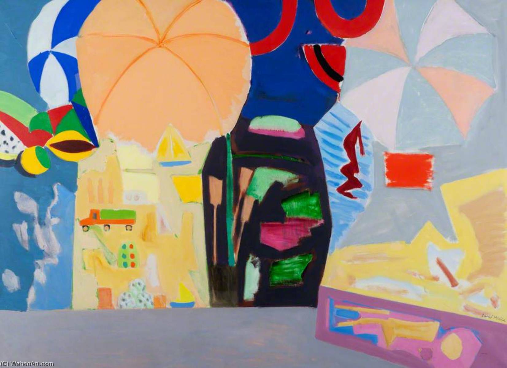 Shopfront With Wheelbarrow — David Alan Redpath Michie