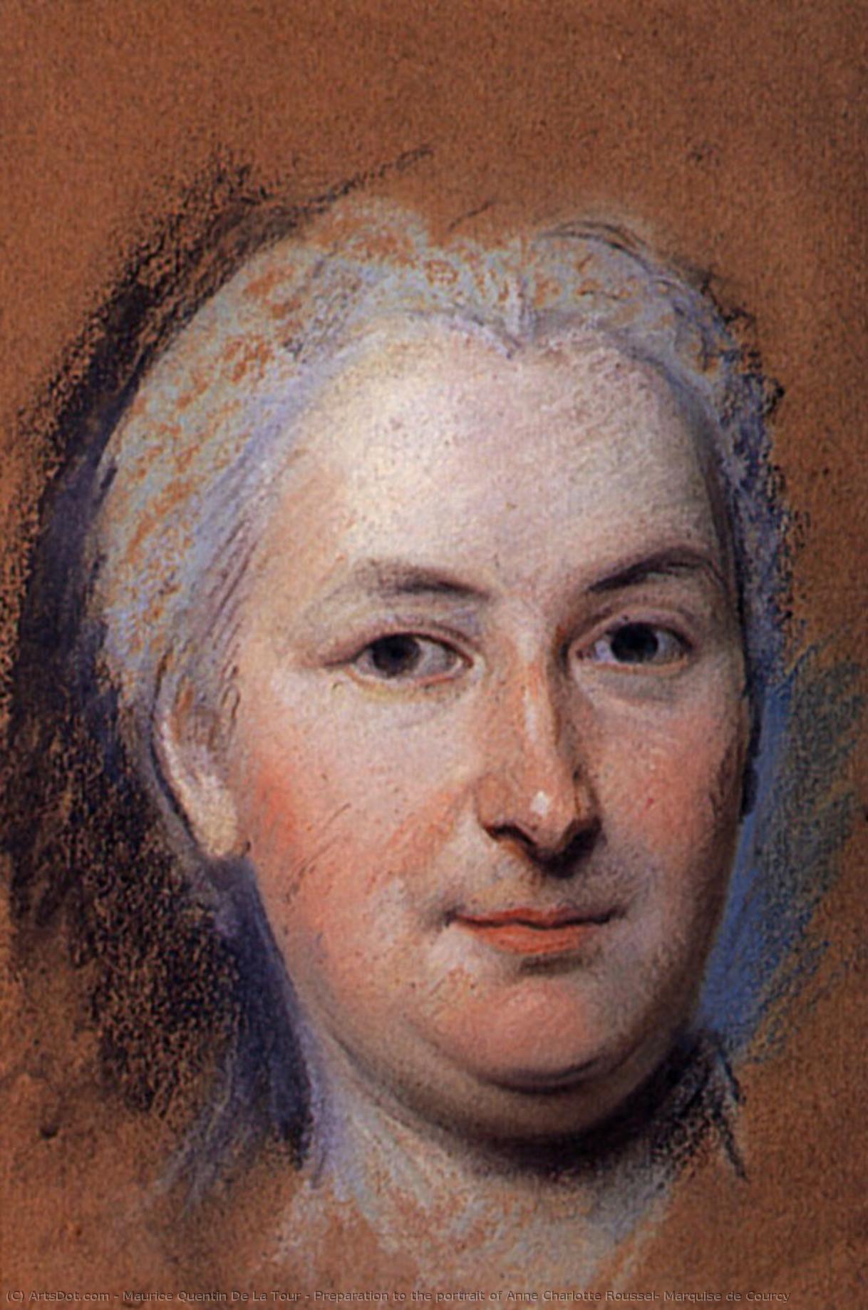 Preparation To The Portrait Of Anne Charlotte Roussel, Marquise De Courcy — Maurice Quentin De La Tour