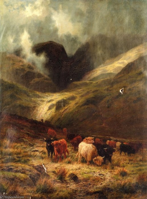 A Gleam Thro' The Rain, A Ross-shire Glen — Louis Bosworth Hurt