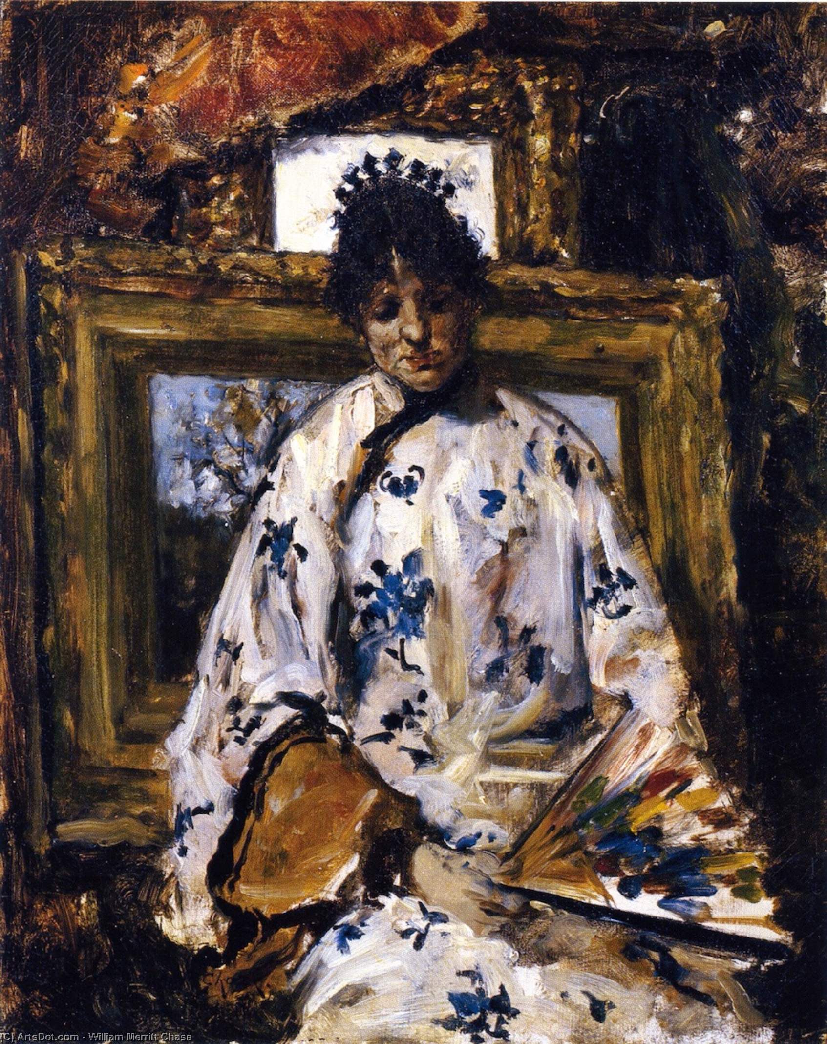 Woman In A Chinese Robe — William Merritt Chase
