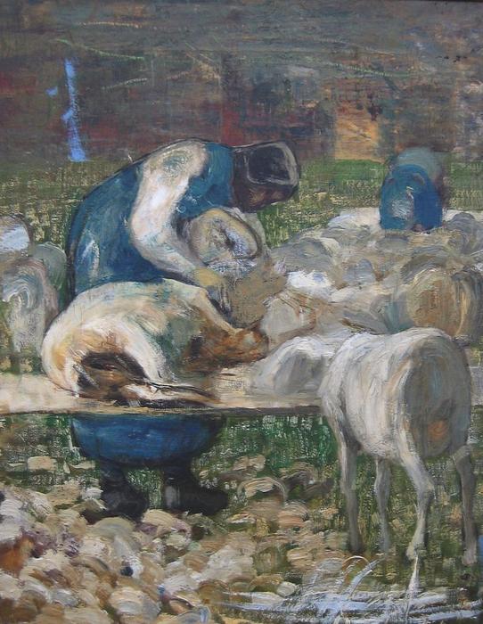 La Tosatura Delle Pecore — Giovanni Segantini