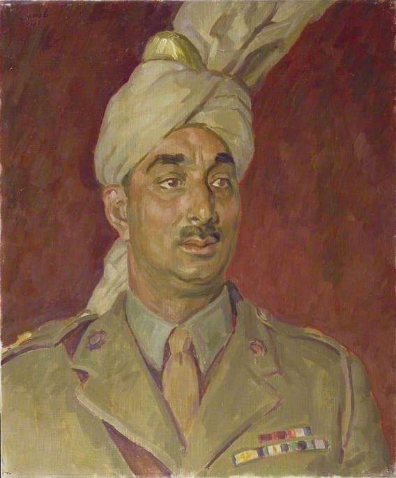 Major Mahomed Akbar Khan, Commanding Officer, 29 Mule Coy, Royal Indian Army Service Corps — Henry Lamb