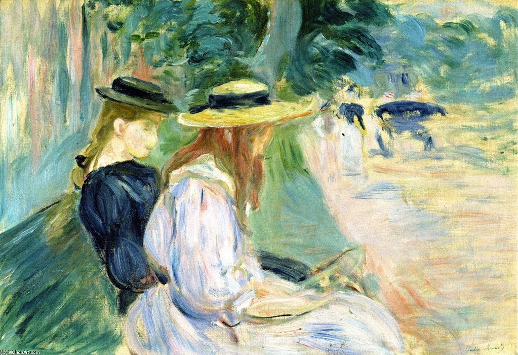 On A Bench In The Bois De Boulogne — Berthe Morisot