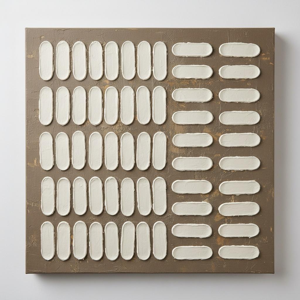 Rhythmische Relief In Taupe: Eine Monumentale Studie Skulpturaler Form Und Gelassener Symmetrie — David Moreau
