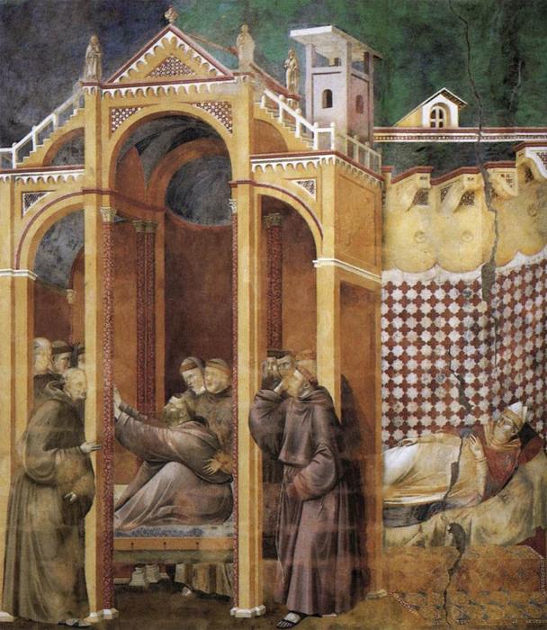 Apparición A Fra Agostini Y Al Obispo Guido De Arezzo — Giotto Di Bondone