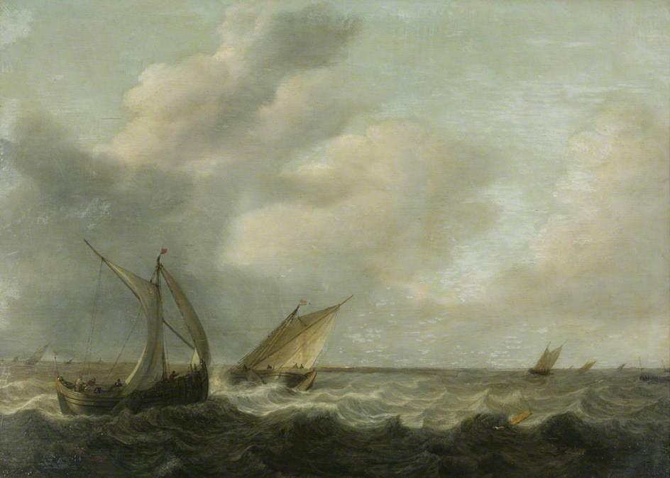 Fishing Boats In A Choppy Sea — Hendrik Martensz Sorgh