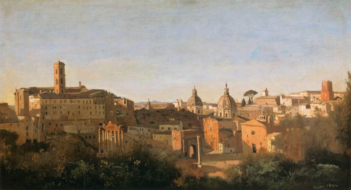 The Forum Seen From The Farnese Gardens — Jean-baptiste-camille Corot