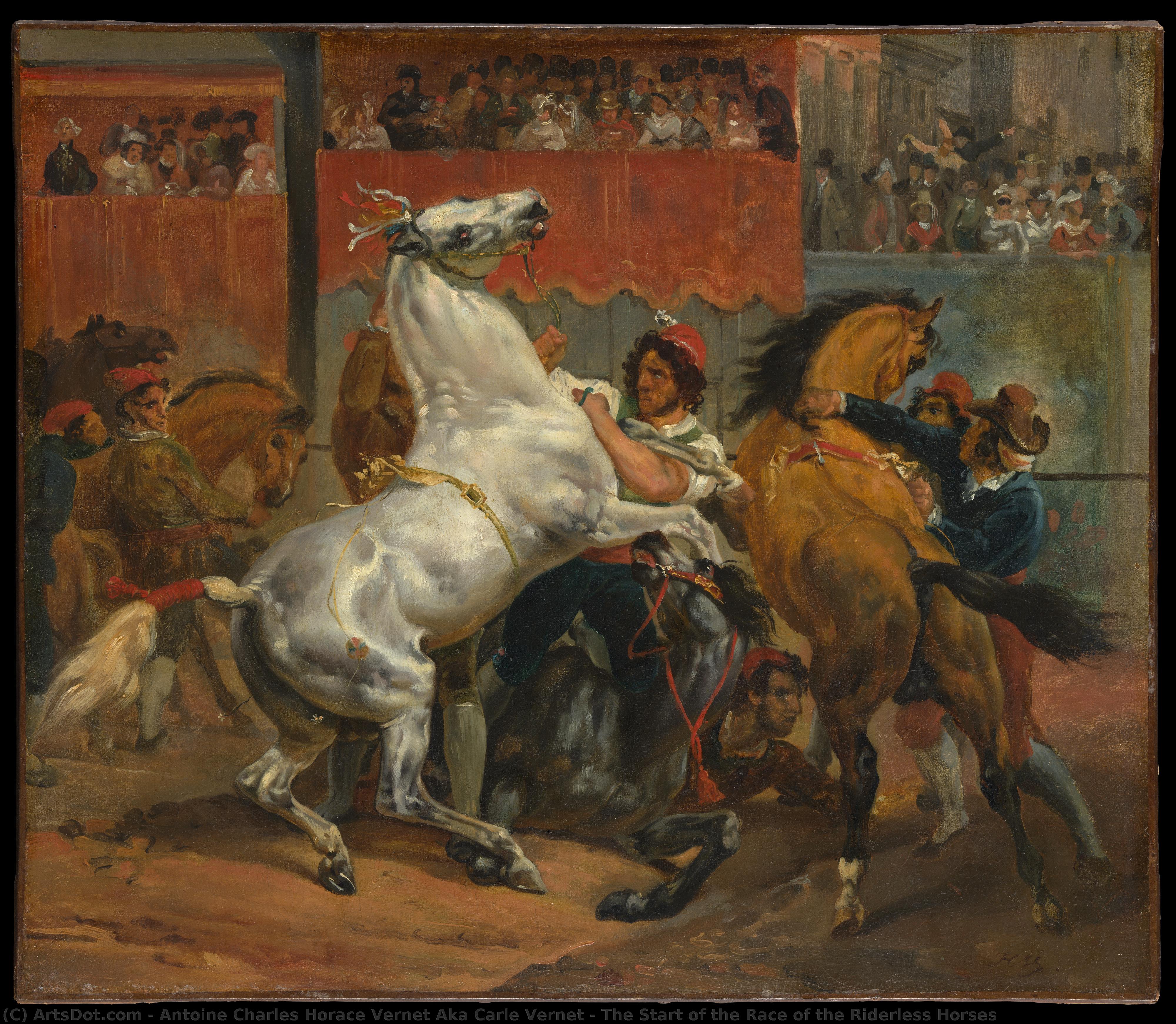 The Start Of The Race Of The Riderless Horses — アントワーヌ・シャルル・オラース・ヴェルネ