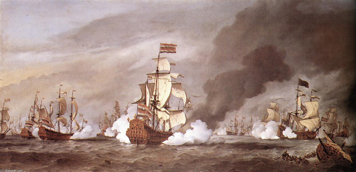 Battle At Texel — Willem Van De Velde The Elder