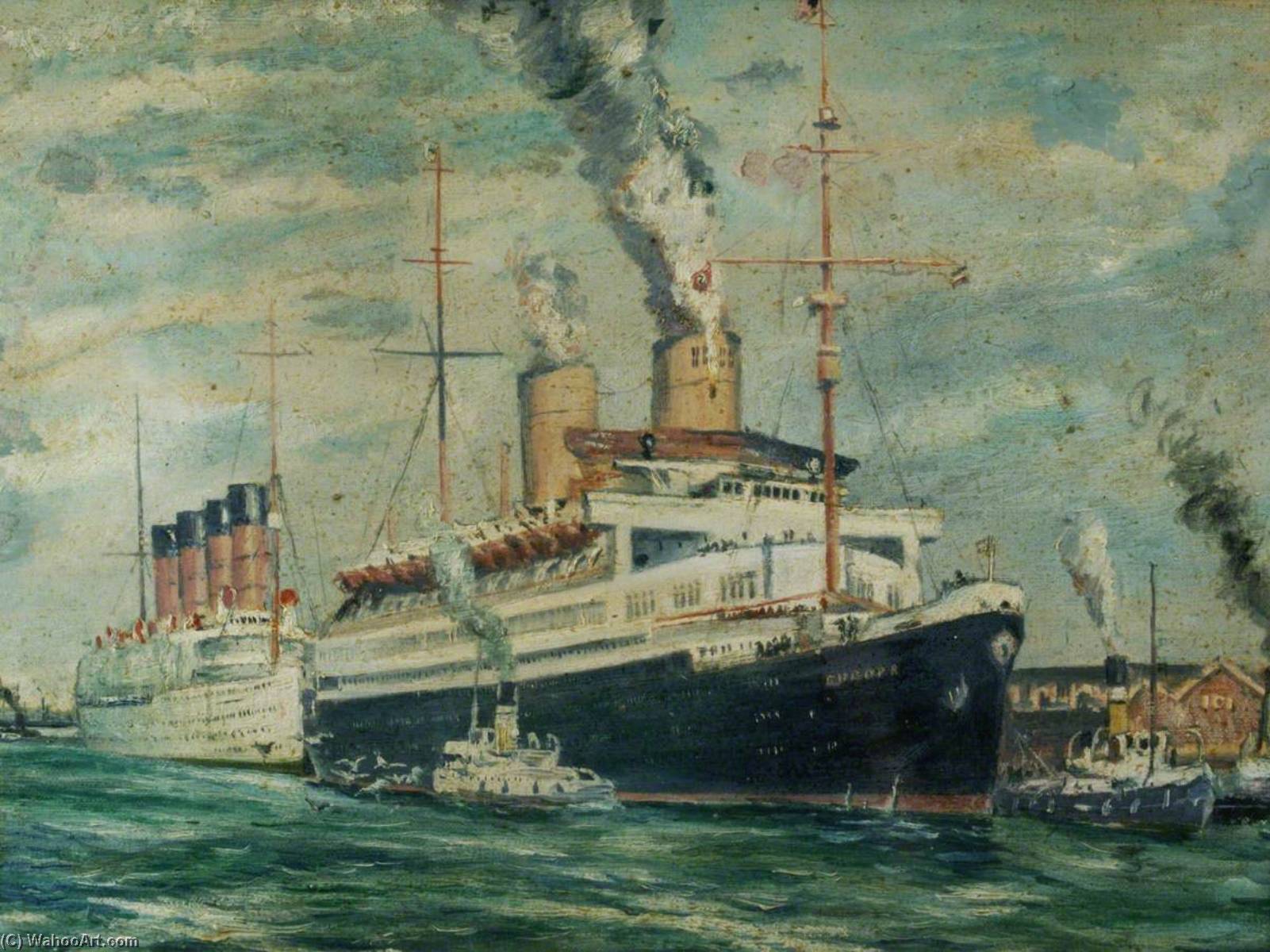 Ss 'europa' Departing Southampton — Arthur Cozens