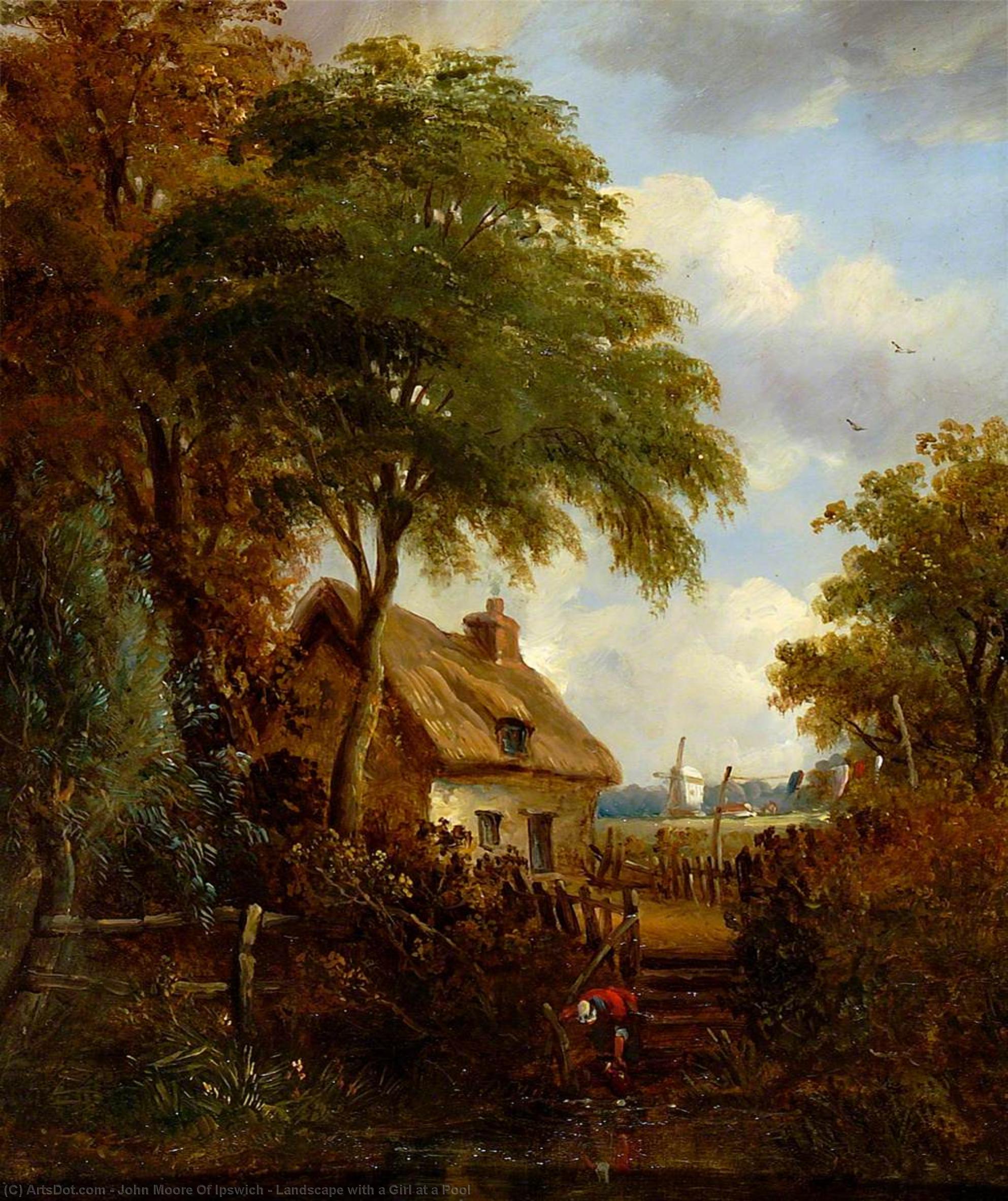 Landscape With A Girl At A Pool — John Moore Of Ipswich