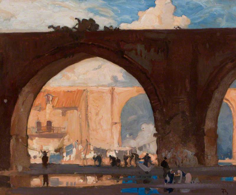 Two Bridges, Perugia (the Viaduct) — Frank Brangwyn