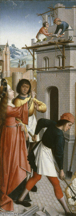 St. Barbara Directing The Construction Of A Third Window In Her Tower — Master Of The Joseph Sequence (master Of Affligem)