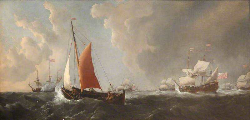 A Storm An English Galliot Beating To Windward In A Gale — Willem Van De Velde Der Ältere