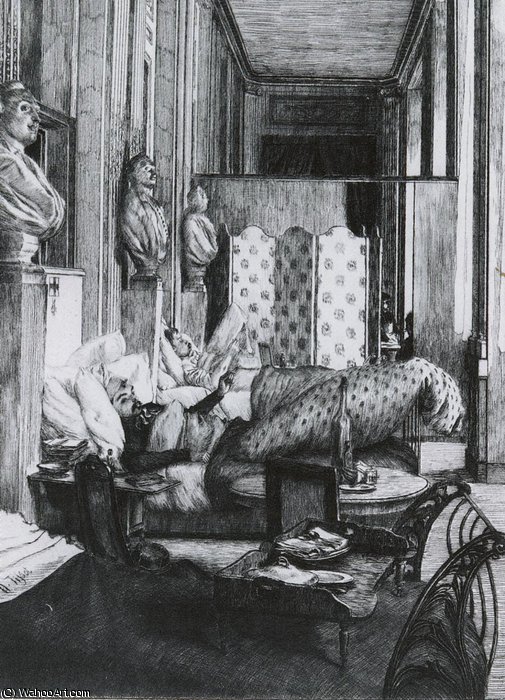 Le Foyer De La Comedie Francaise Pendant Le Siege De Paris — Jacques Joseph Tissot