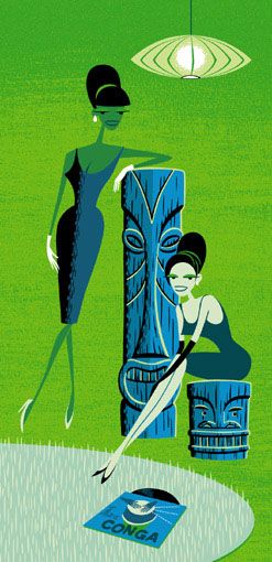 Conga Girls At Rest — Josh Agle (shag)
