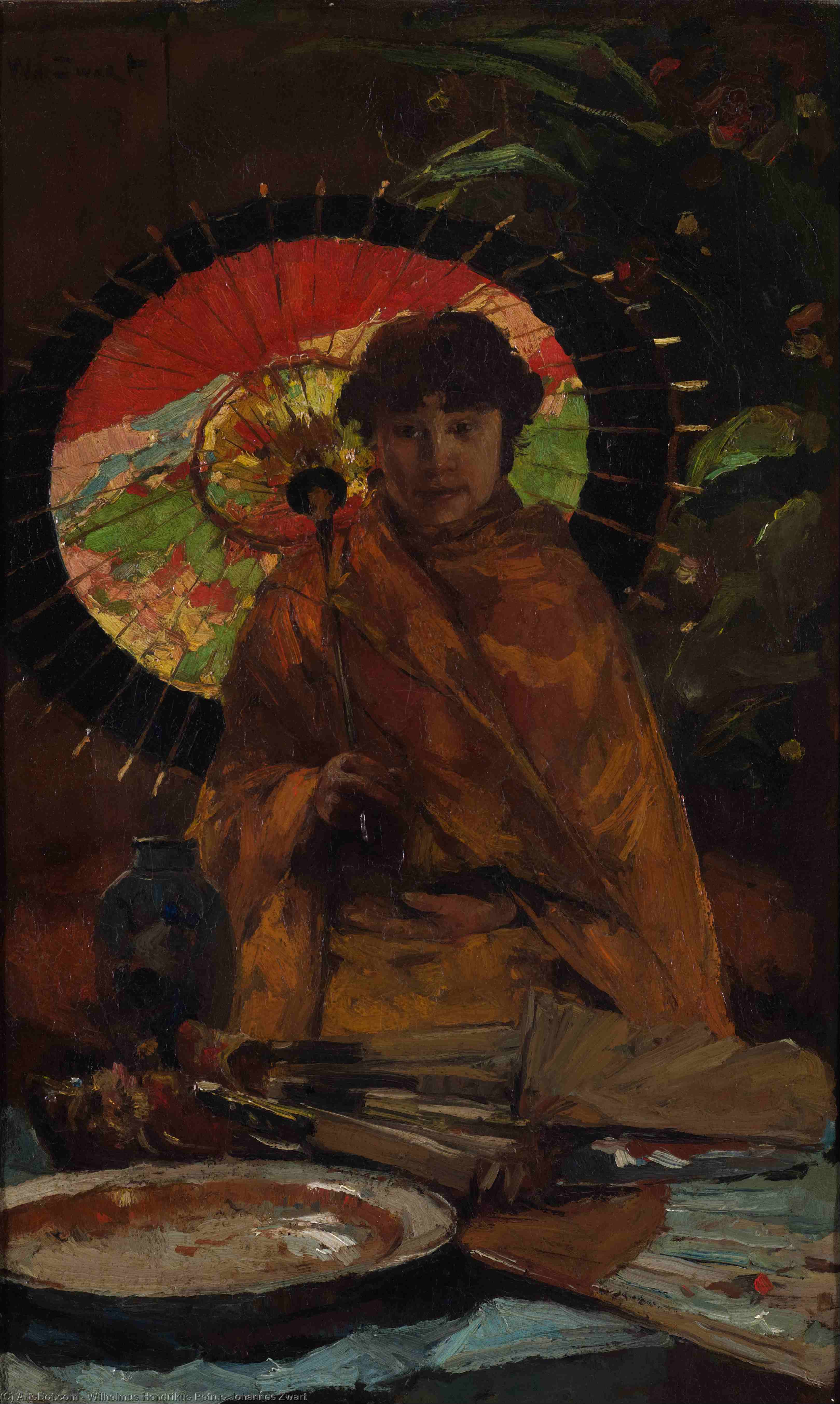 Girl With Japanese Parasol — Willem De Zwart