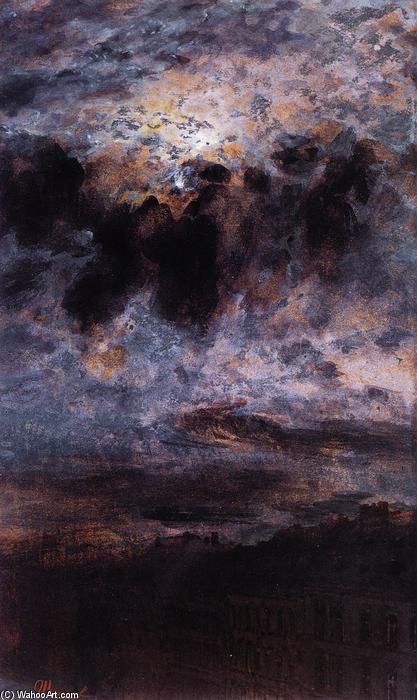 Looking At The Moon (also Known As Moonlight On The Rooftops Of Berlin) — Adolph Von Menzel