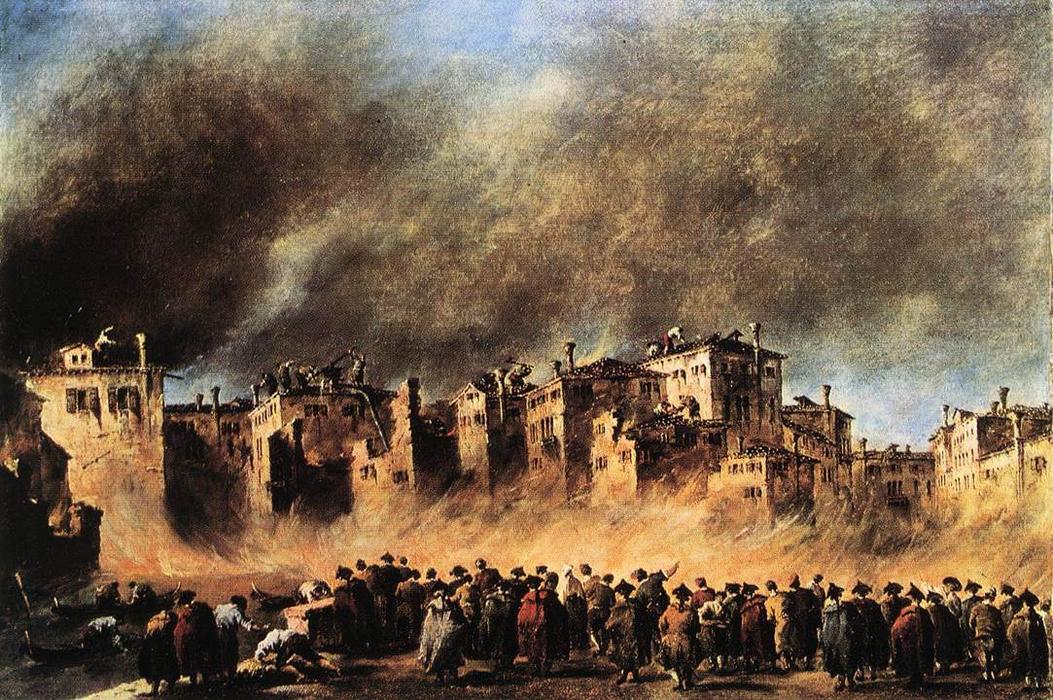 Fire In The Oil Depot At San Marcuola — Francesco Lazzaro Guardi