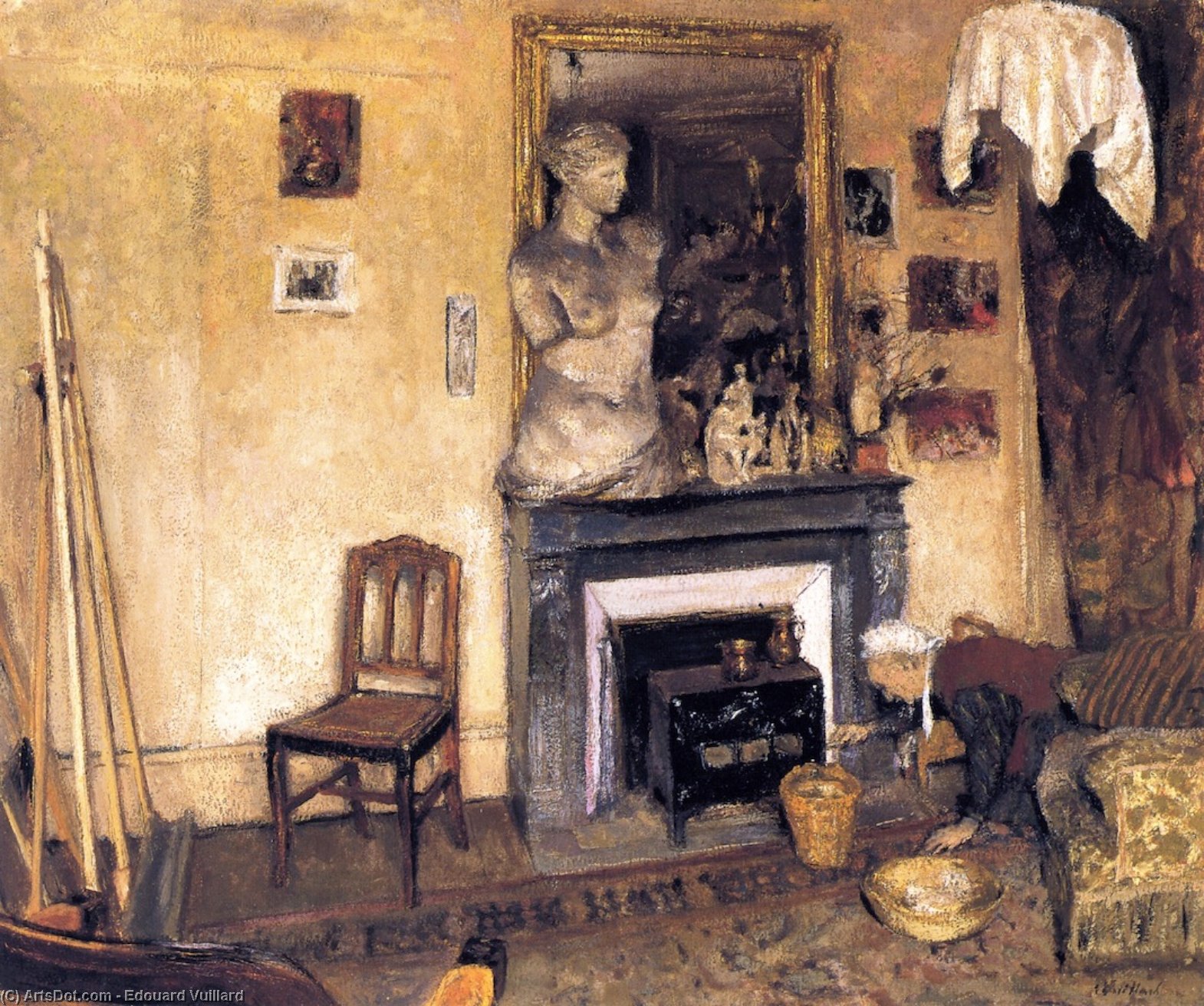 Madame Vuillard Lighting The Stove — Jean-édouard Vuillard