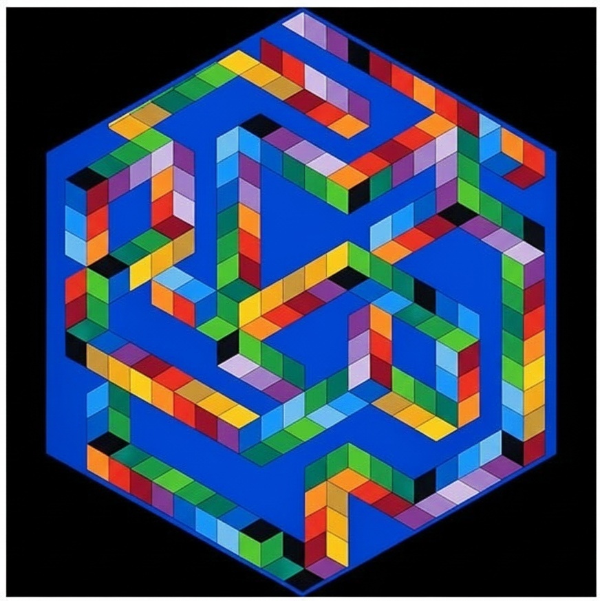 Chromatisches Labyrinth Unendlicher Ordnung Innerhalb Einer Singulären Hexagonalen Leere — Jean-paul Blanchet