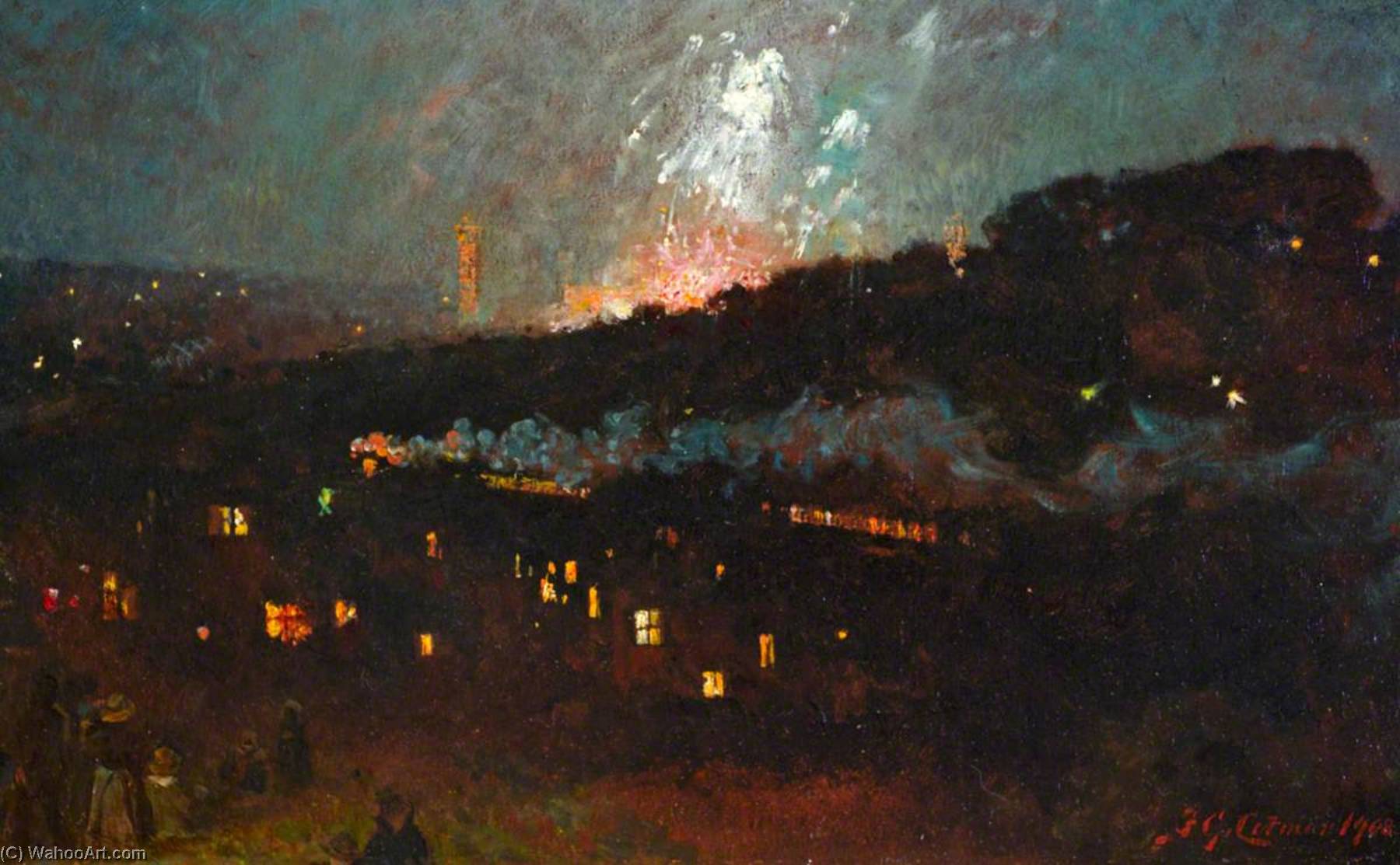 A Firework Display At The Crystal Palace — Frederick George Cotman