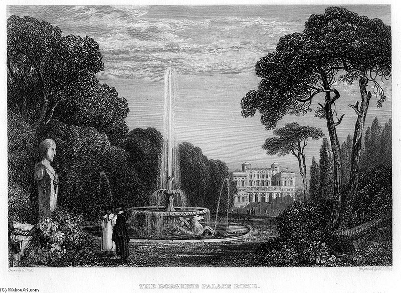 Borghese Palace Rome Engraving — Сэмюэль Прут