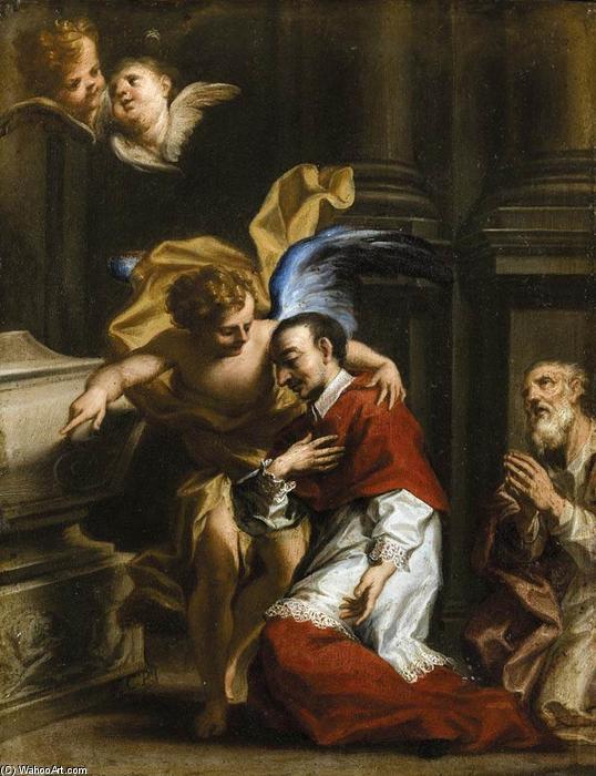 St Carlo Borromeo Tended By An Angel — Francesco Caccianiga