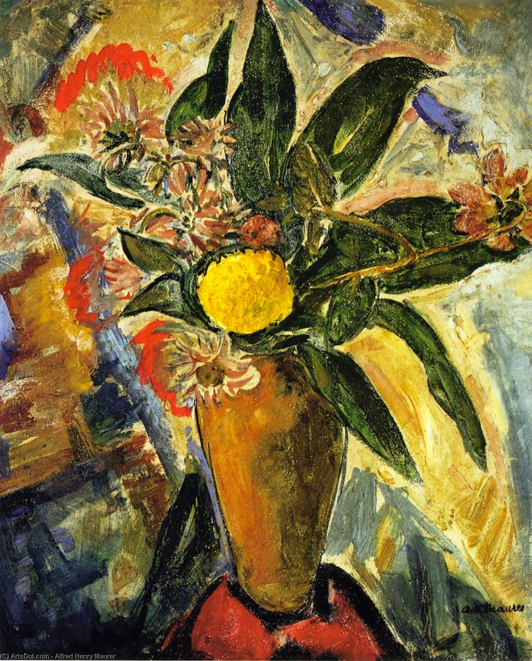 Still Life With Vase And Flowers — Alfred Henry Maurer