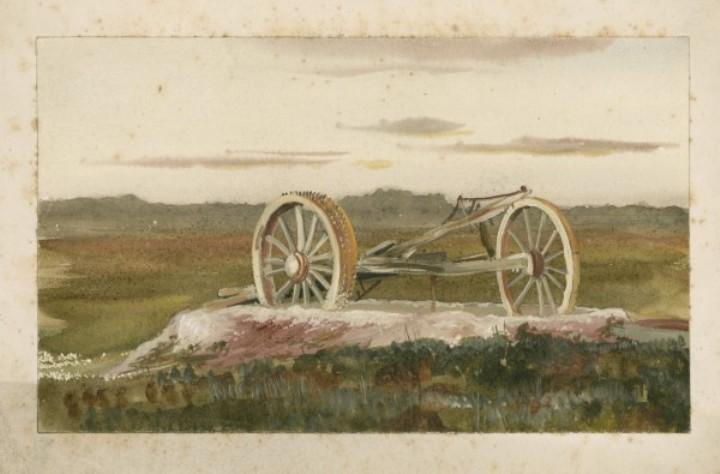 A Piece Of Agricultural Machinery In A Landscape — Sir George Clausen