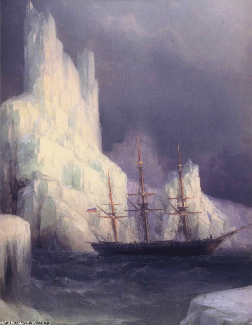 Icebergs In The Atlantic (detail) — Ivan Konstantinovich Aivazovsky