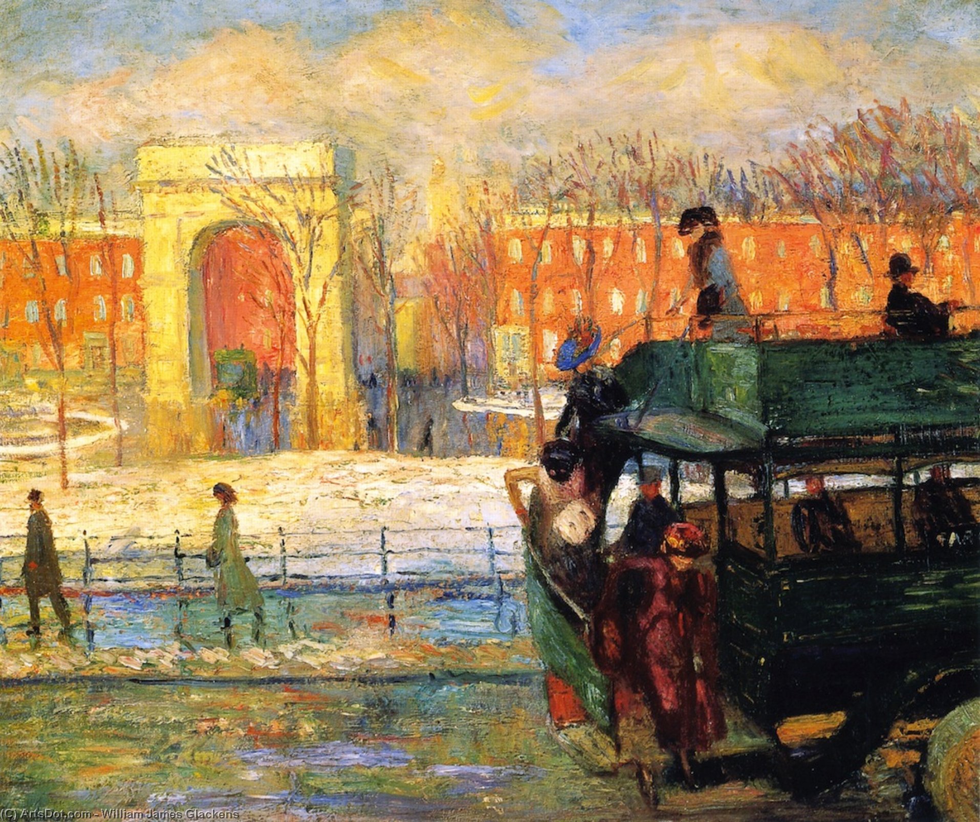 Descending From The Bus — William James Glackens