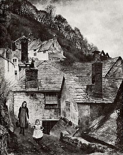 Street In Clovelly, Devonshire, (painting) — Anna Richards Brewster