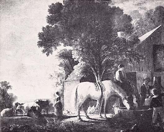 Farmyard Evening, (painting) — Asher Brown Durand