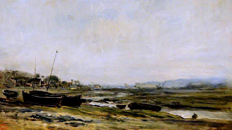 Fishing Boats By A Stream — Charles-françois Daubigny