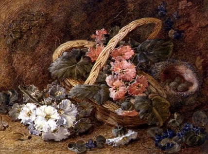 A Bird's Nest And A Basket Of Flowers — Vincent Clare