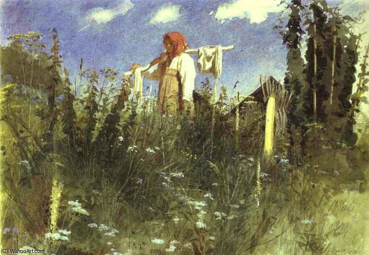Girl With Washed Linen On The Yoke — Ivan Nikolaevich Kramskoy