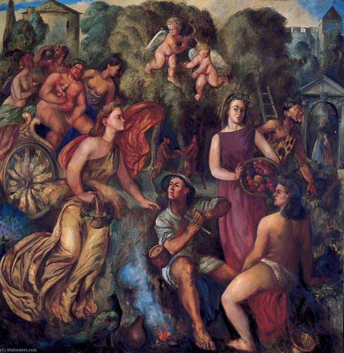 Bacchanal A Group Of Classical Figures — Geoffrey Scowcroft Fletcher
