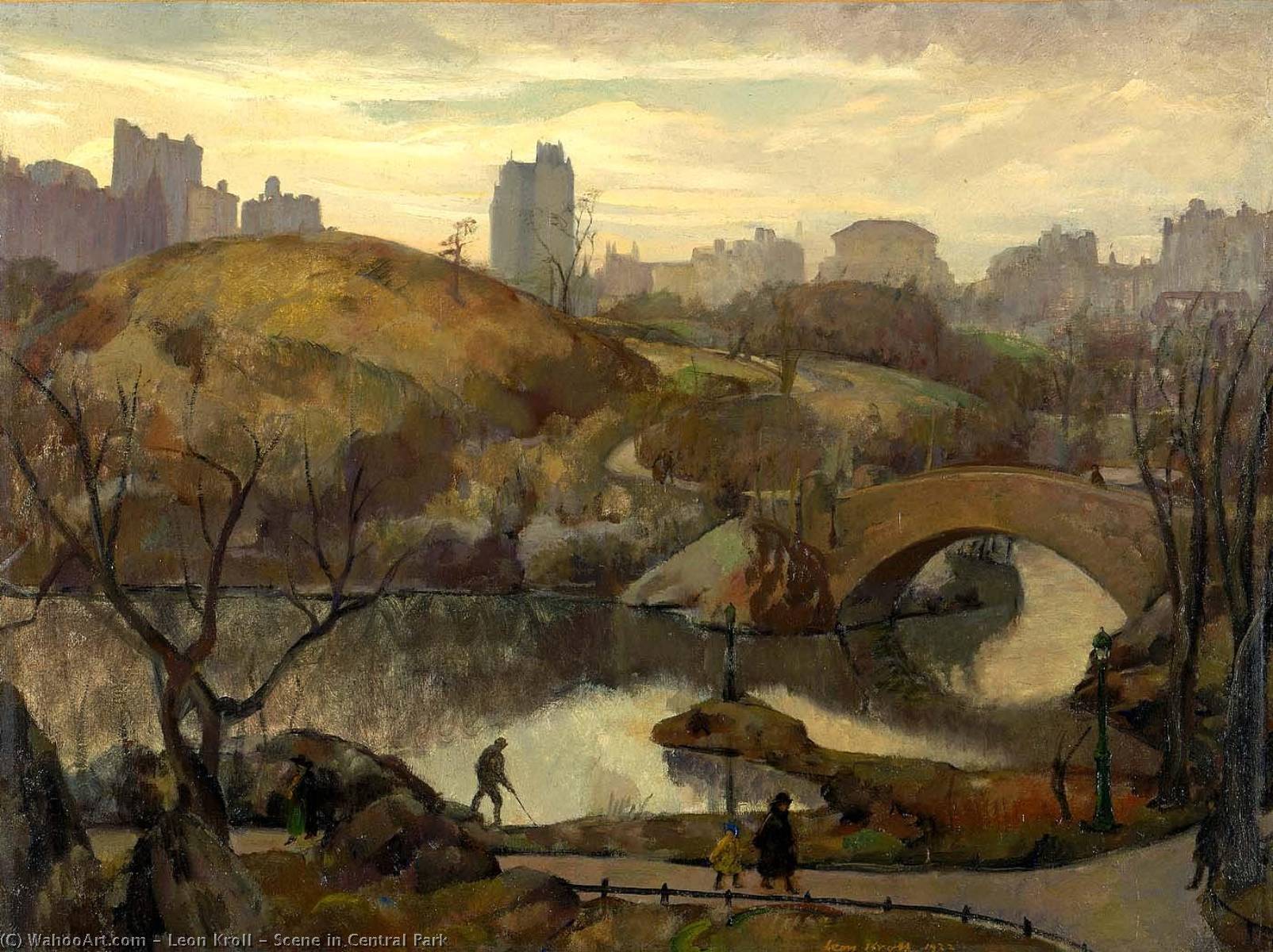 Scene In Central Park — Леон Кролл
