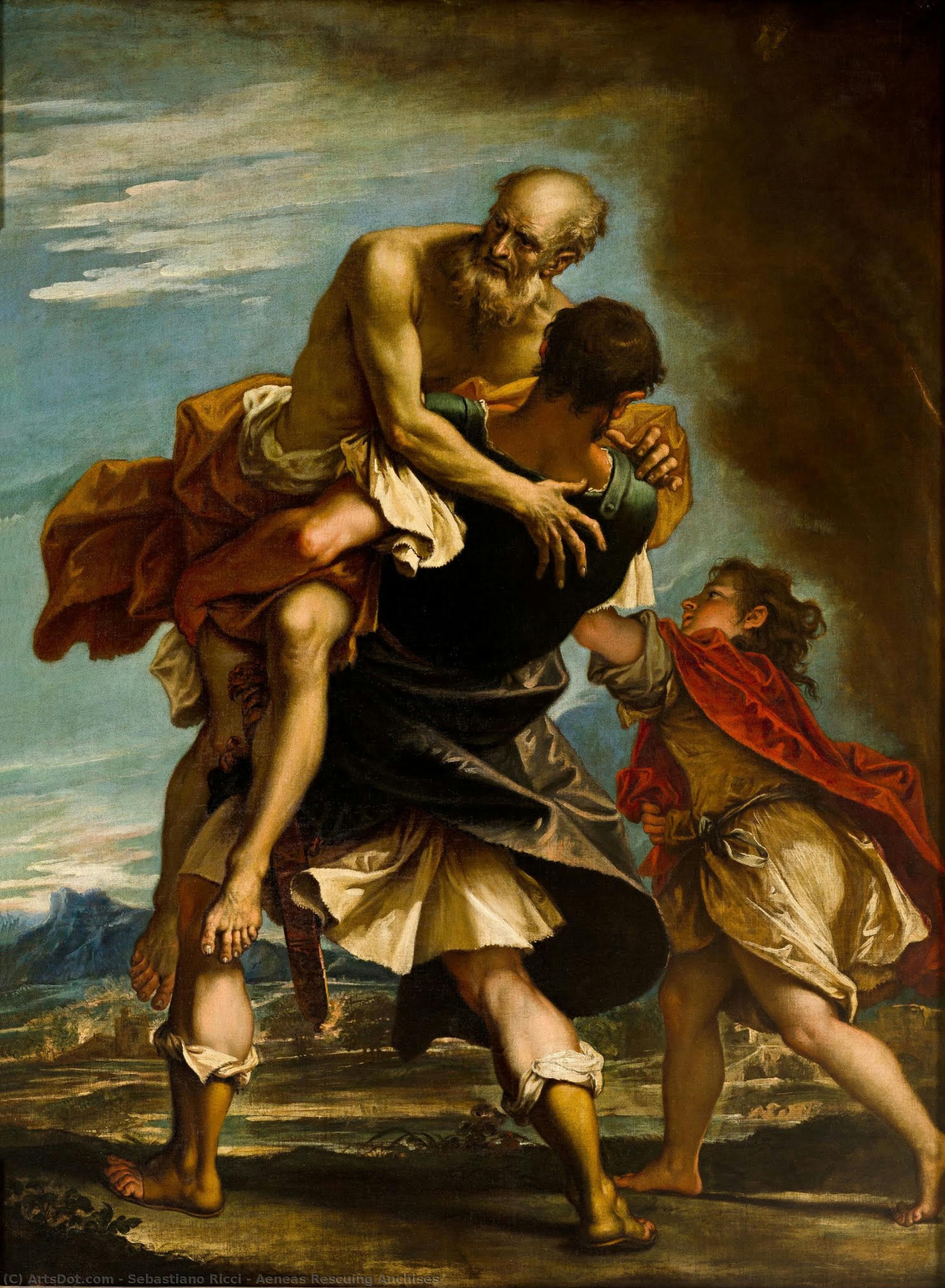 Aeneas Rescuing Anchises — Sebastiano Ricci