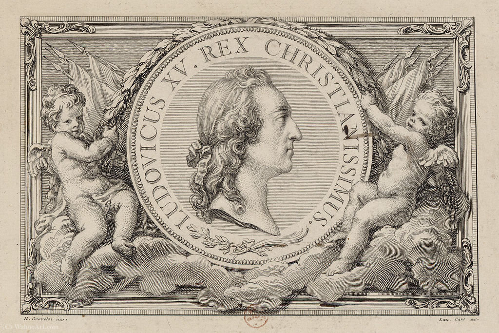 Engraved Portrait Of Louis Xv Of France — Laurent Cars