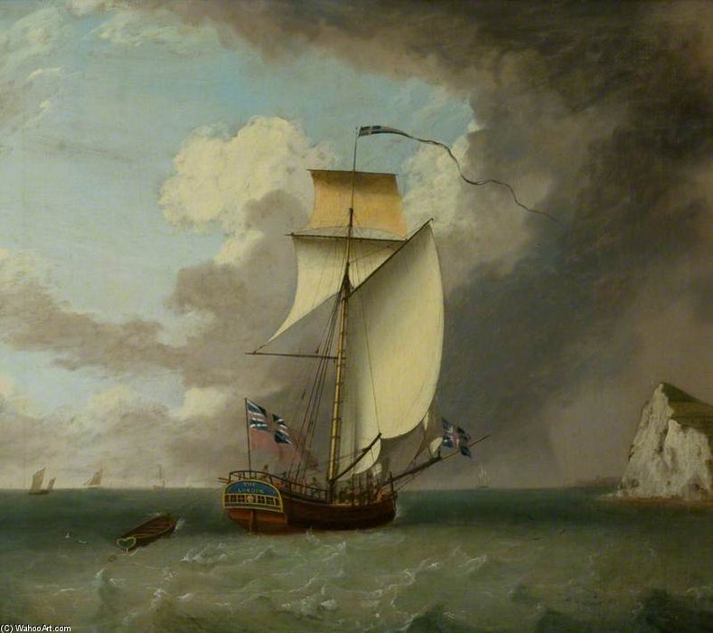 Hms 'london', A Cutter, Off Dover — Thomas Luny