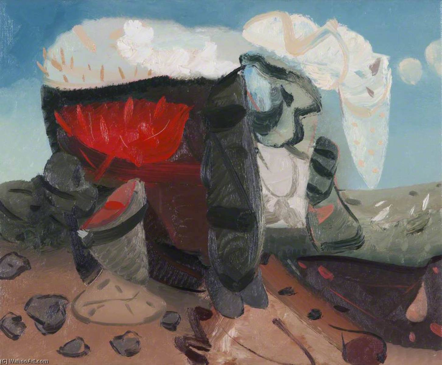 Landscape With Red Flower — Maurice Cockrill