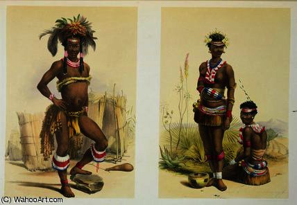 N'pae A Young Zulu In Gala Dress And Two Of King — George French Angas