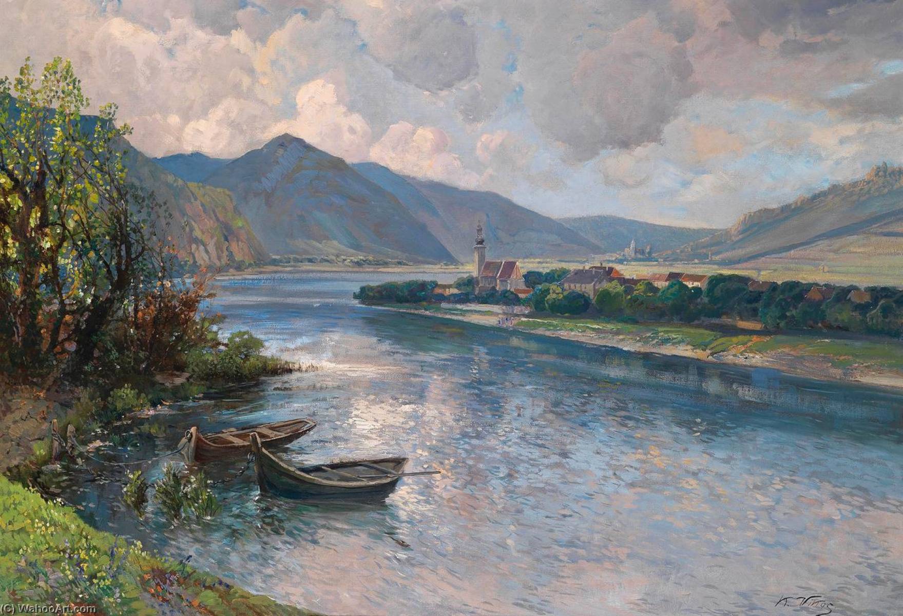 Landscape In The Wachau With View Of Mautern — Karl Vikas