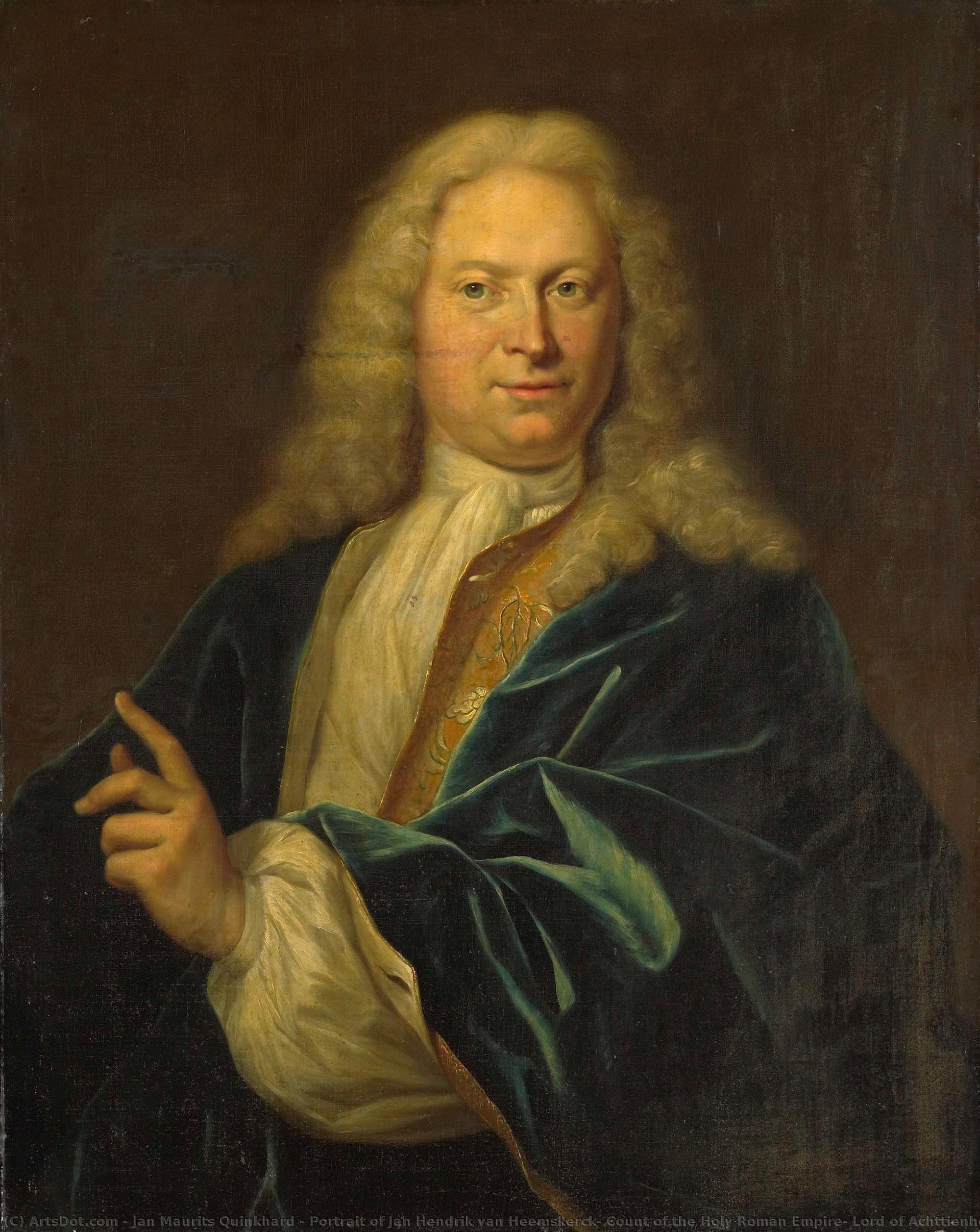 Portrait Of Jan Hendrik Van Heemskerck, Count Of The Holy Roman Empire, Lord Of Achttienhoven, Den Bosch And Eyndschoten, Captain Of The Citizenry Of Amsterdam (johan Hendrik Graaf Van Heemskerk), Jan Maurits Quinkhard, 1710 - 1730 — Jan Maurits Quinkhard